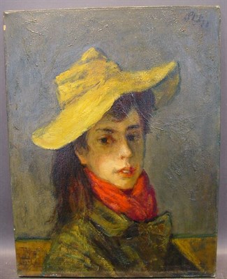 Lot 73 - Robert Philipp 1895-1981 GIRL WITH HAT Signed...