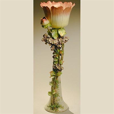 Lot 248 - Continental Pottery Jardiniere on Stand Molded...