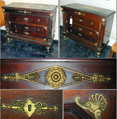 Lot 122 - Pair of Empire Style Marble Top Mahogany...