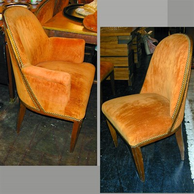 Lot 147 - Set of Eleven Art Deco Upholstered Mahogany...