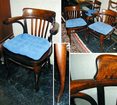 Lot 151 - Group of Four Victorian Style Bentwood Armchairs