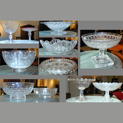 Lot 169 - Group of Colorless Glass Compotes and Bowls...