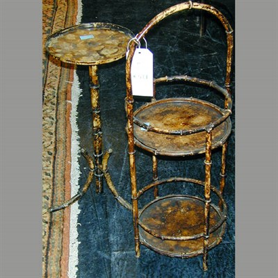 Lot 185 - Regency Style Cast Metal Faux Bamboo Side...