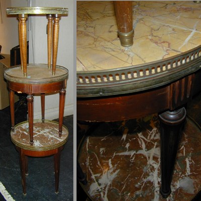 Lot 189 - Group of Three Louis XVI Style Marble Top...
