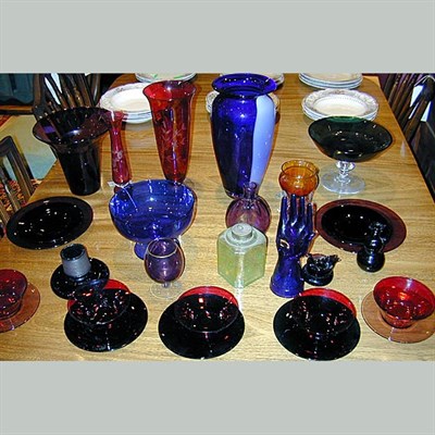 Lot 232 - Miscellaneous Group of Colored Glass Articles...