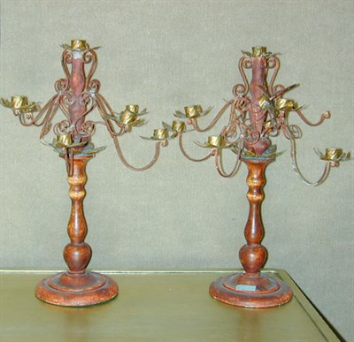 Lot 245 - Pair of Italian Rococo Style Painted Wood...