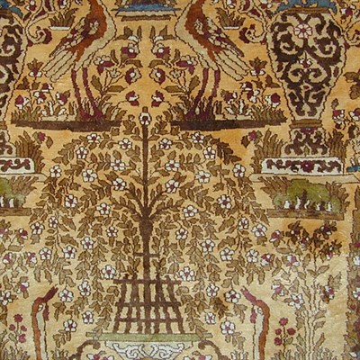 Lot 578 - Silk Kashan Rug Central Persia, mid 20th...