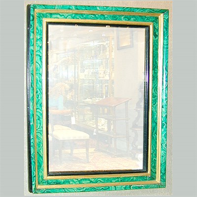 Lot 288 - Faux Malachite Painted Mirror