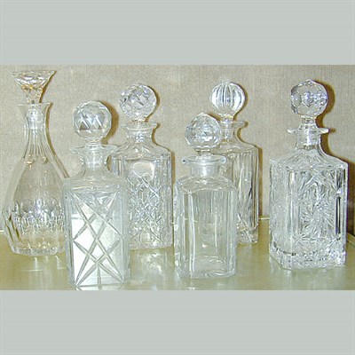 Lot 289 - Group of Six Colorless Glass Decanters