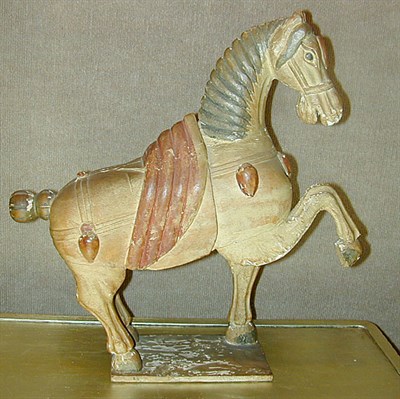 Lot 316 - Chinese Carved and Painted Figure of a Horse