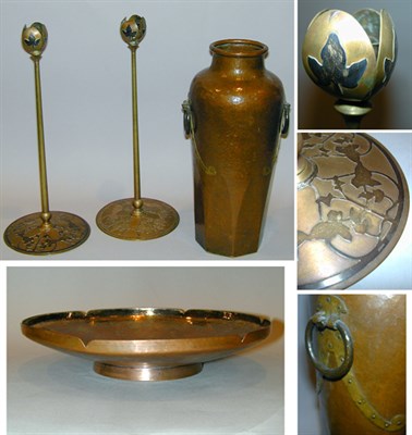 Lot 323 - Group of Four Arts and Crafts Metalware Articles