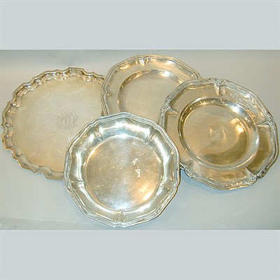 Lot 358 - Group of Four Continental Silver Salvers and...