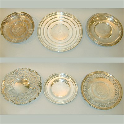 Lot 360 - Group of Six Sterling Silver Bowls, Salvers...