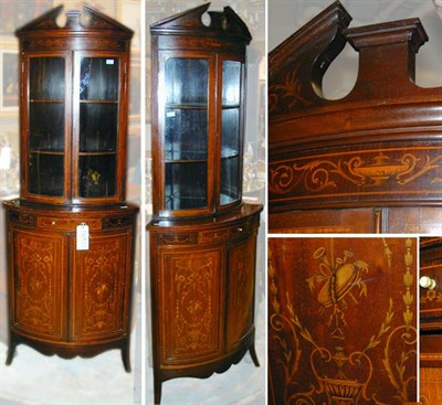 Lot 387 - Pair of Edwardian Style Marquetry Inlaid...