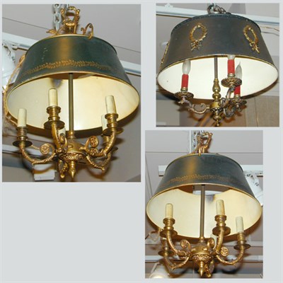 Lot 437 - Group of Three Empire Style Patinated-Metal...