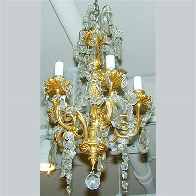 Lot 438 - Louis XV Style Gilt-Metal and Cut Glass...