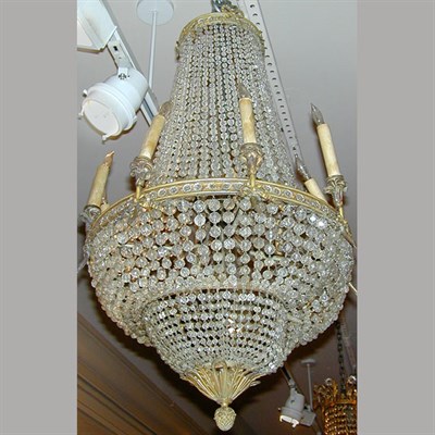 Lot 445 - Empire Style Gilt-Metal and Cut Glass...