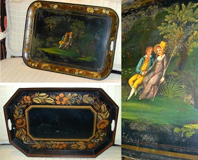 Lot 464 - Two Victorian Tole Painted Trays
