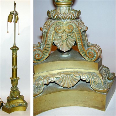 Lot 500 - Empire Style Brass Lamp