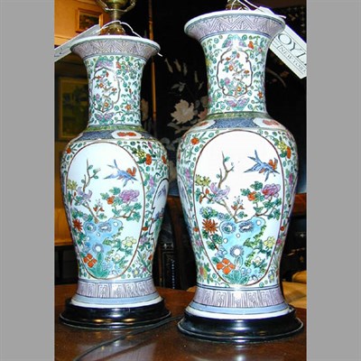 Lot 508 - Pair of Chinese Export Polychrome Decorated...