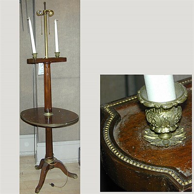 Lot 540 - Empire Style Gilt-Metal Mounted Floor Lamp