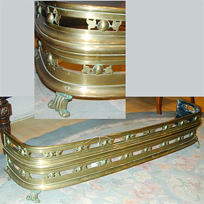 Lot 527A - Victorian Pierced Brass Fire Fender