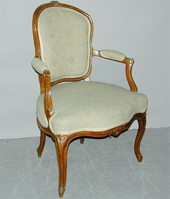 Lot 200 - Pair of Louis XV Stained Beechwood Fauteuils...