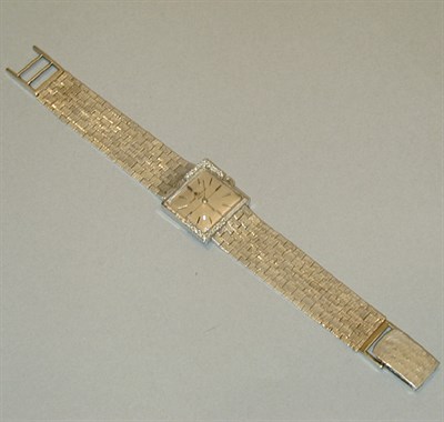Lot 160 - Lady's Diamond Wristwatch 14 kt. white gold,...