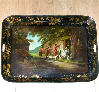 Lot 675 - Victorian Tole Painted Tray