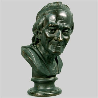 Lot 192 - Bronze Bust of Voltaire After Houdon Raised on...
