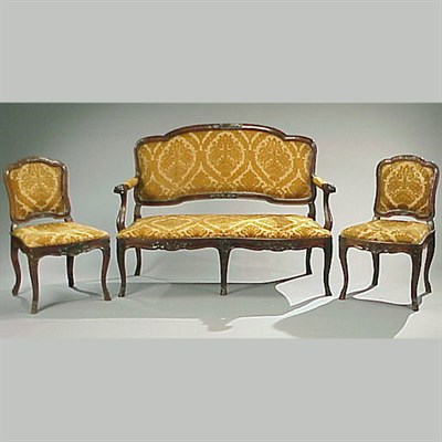 Lot 154 - Italian Rococo Walnut Salon Suite Mid 18th...