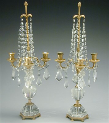 Lot 422 - Pair of Louis XVI Style Gilt-Bronze and Rock...