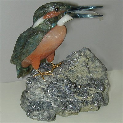 Lot 377 - Rock Crystal and Silver Vermeil Figure of a...