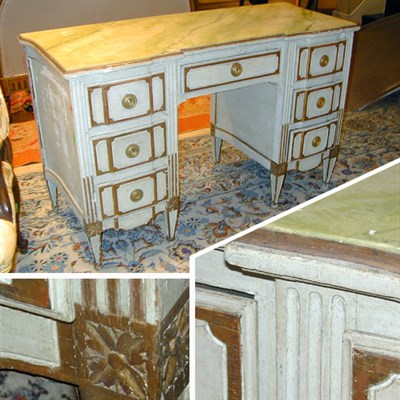 Lot 111 - Louis XVI Style Painted and Parcel Gilt...