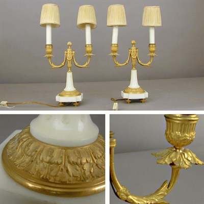 Lot 374 - Pair of Louis XVI Style Gilt-Bronze and Marble...