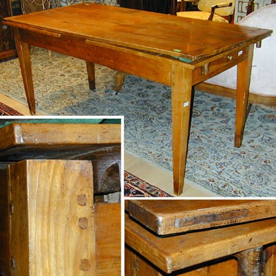 Lot 157 - Provincial Louis XVI Style Fruitwood Farm Table