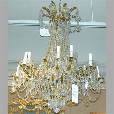 Lot 414 - Neoclassical Style Gilt-Metal and Cut Glass...