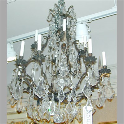 Lot 412 - Louis XV Style Patinated-Metal and Cut Glass...