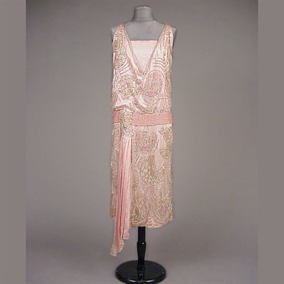 Lot 103 - Worth Pink Satin Chemise Dress French, circa...