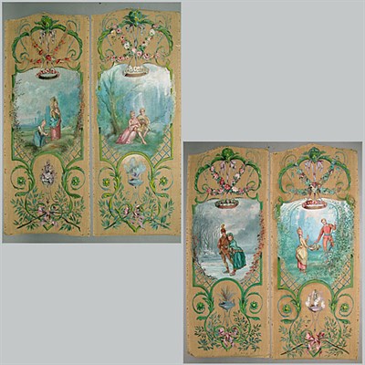 Lot 586 - The Four Seasons Painted Panels French, Paris,...