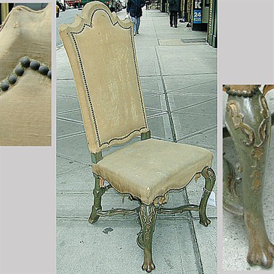 Lot 106 - Italian Rococo Style Painted and Upholstered...