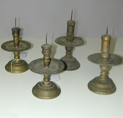 Lot 123 - Set of Four Baroque Style Brass Pricket Sticks