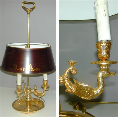 Lot 274 - Empire Style Gilt-Metal Bouillotte Lamp