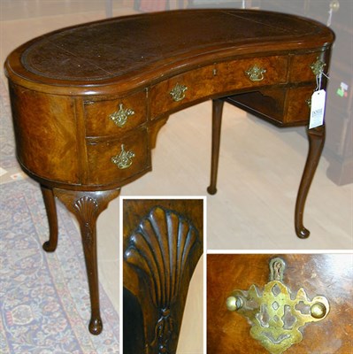 Lot 234 - George I Style Leather Inset Burl-Wood and...