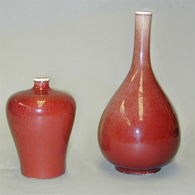 Lot 141 - Chinese Flambe Meiping and a Flambe Bottle Vase