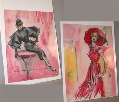 Lot 515 - Two Fashion Illustrations American, 1950s The...