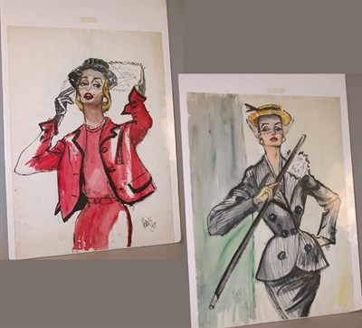Lot 516 - Two Fashion Illustrations American, 1950s The...