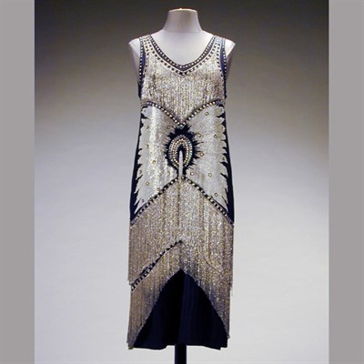 Lot 105 - Black and White Beaded Chemise Dress From the...