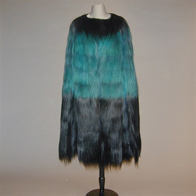 Lot 125 - Bergdorf Goodman Dyed Monkey Fur Cape Flared...
