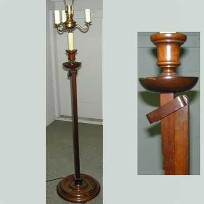 Lot 444 - George III Style Mahogany Ratchet Floor Lamp